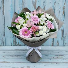 Букет цветов из:  Герберы, Альстромерии и Хризантемы в Нижнеангарск