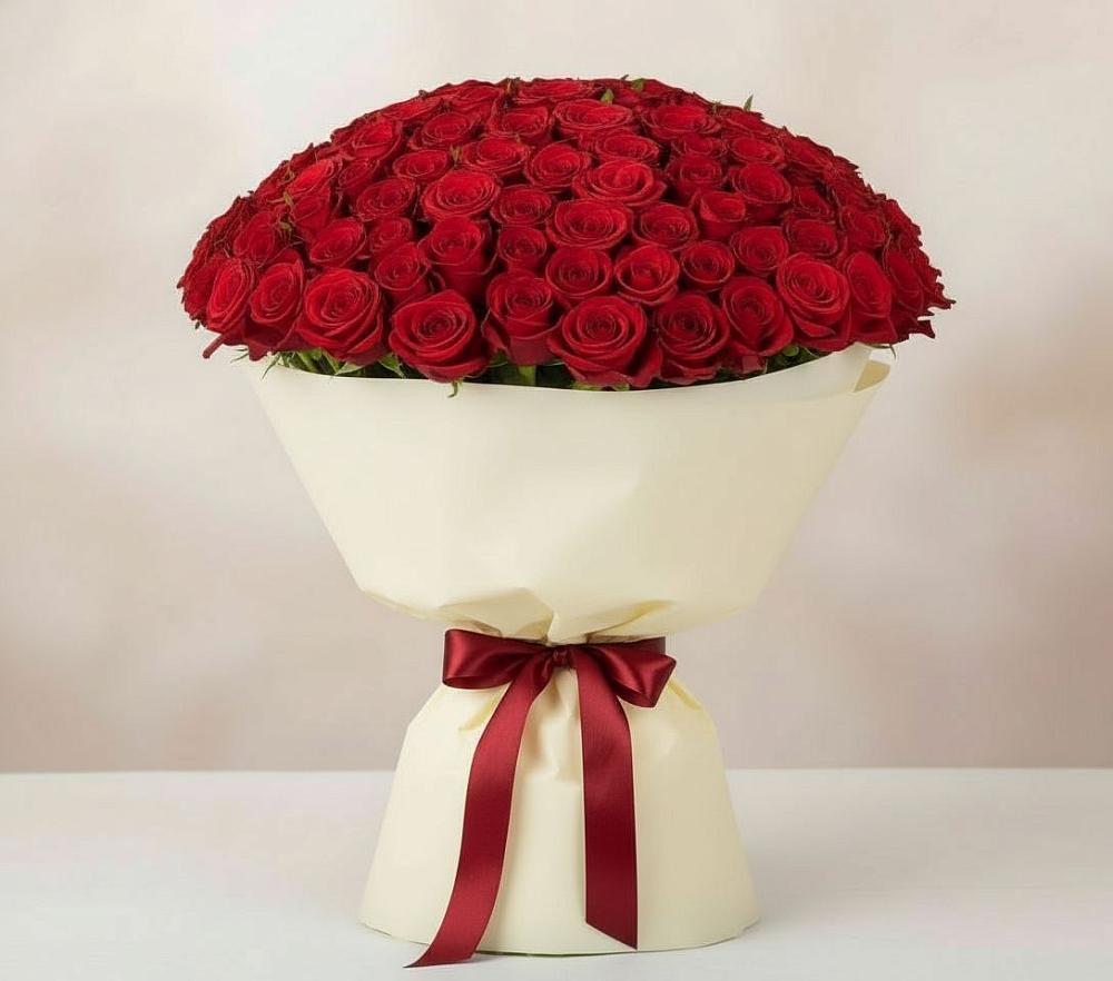 Букет 101 Красная роза Милано в Нижнеангарск