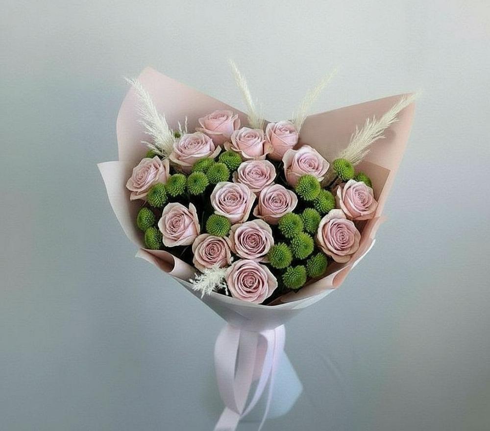 Букет цветов из: Розы и Хризантемы в Нижнеангарск