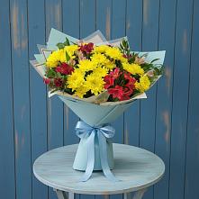 Букет цветов из:  Альстромерии и Хризантемы в Нижнеангарск